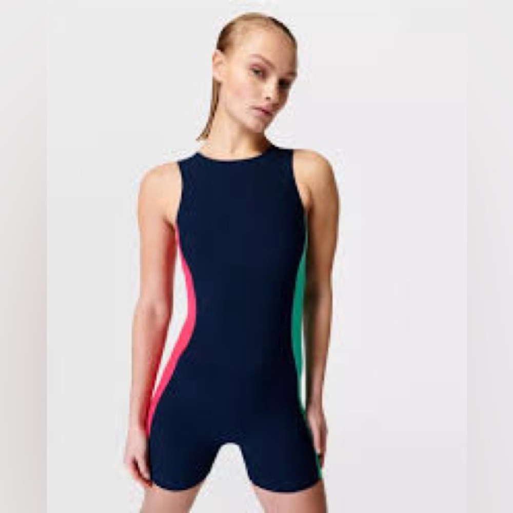 Sweaty Betty Deep Sea Xtra Life Swimsuit French Navy Blue Colour Black Size XS